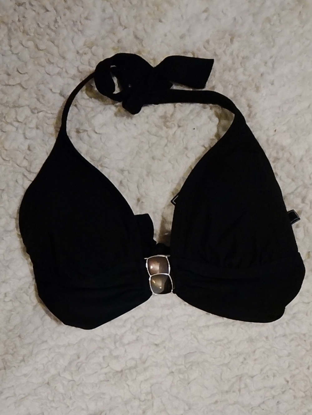 BAMBOO Black DD Cup Bikini Top with Tag Details
